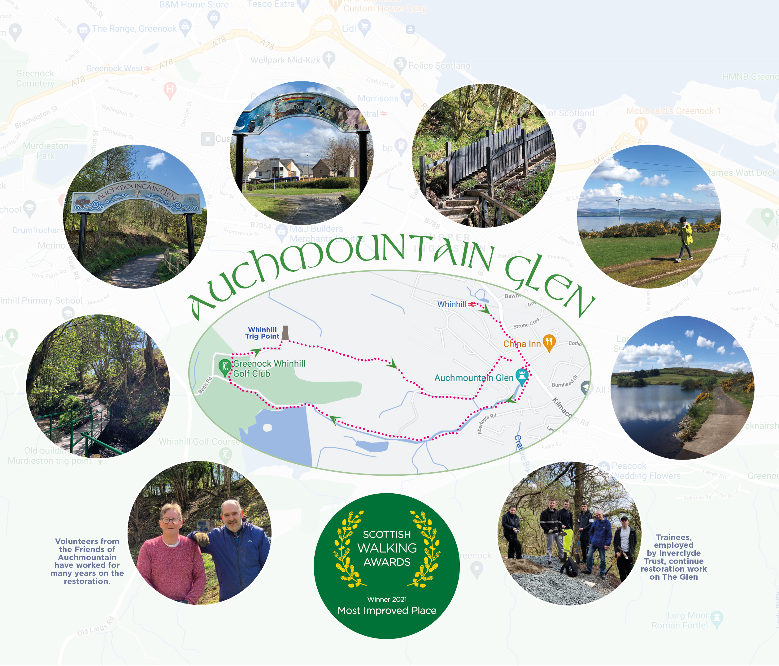Auchmountain walk route